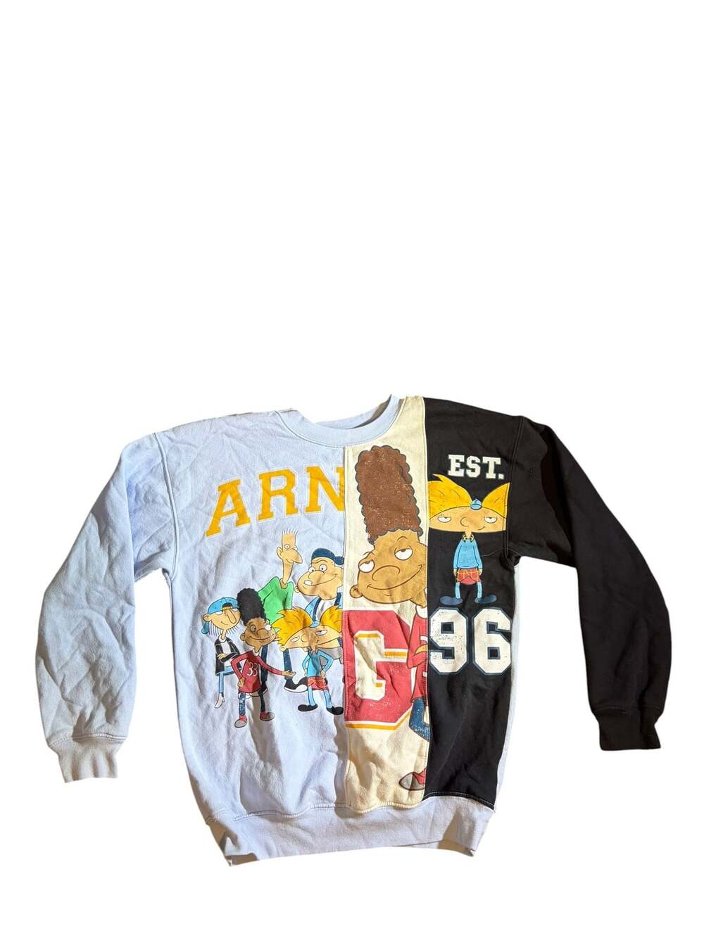 Nickelodeon Hey Arnold Split Graphic Crewneck Sweatshirt